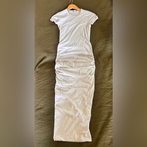 James Perse Off-White Ruched Tshirt Dress